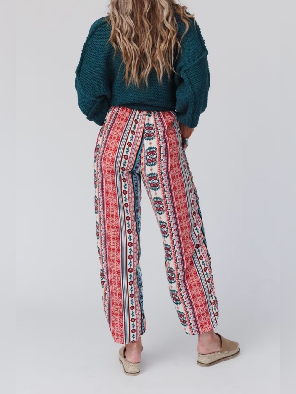 Three Bird Nest Staycation Wide Leg Drawstring Boho Pants Red Clay XL NWT - Picture 4 of 13